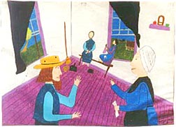 Amish Family drawing