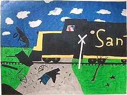 Train wreck drawing