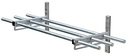Brushed aluminium shelves