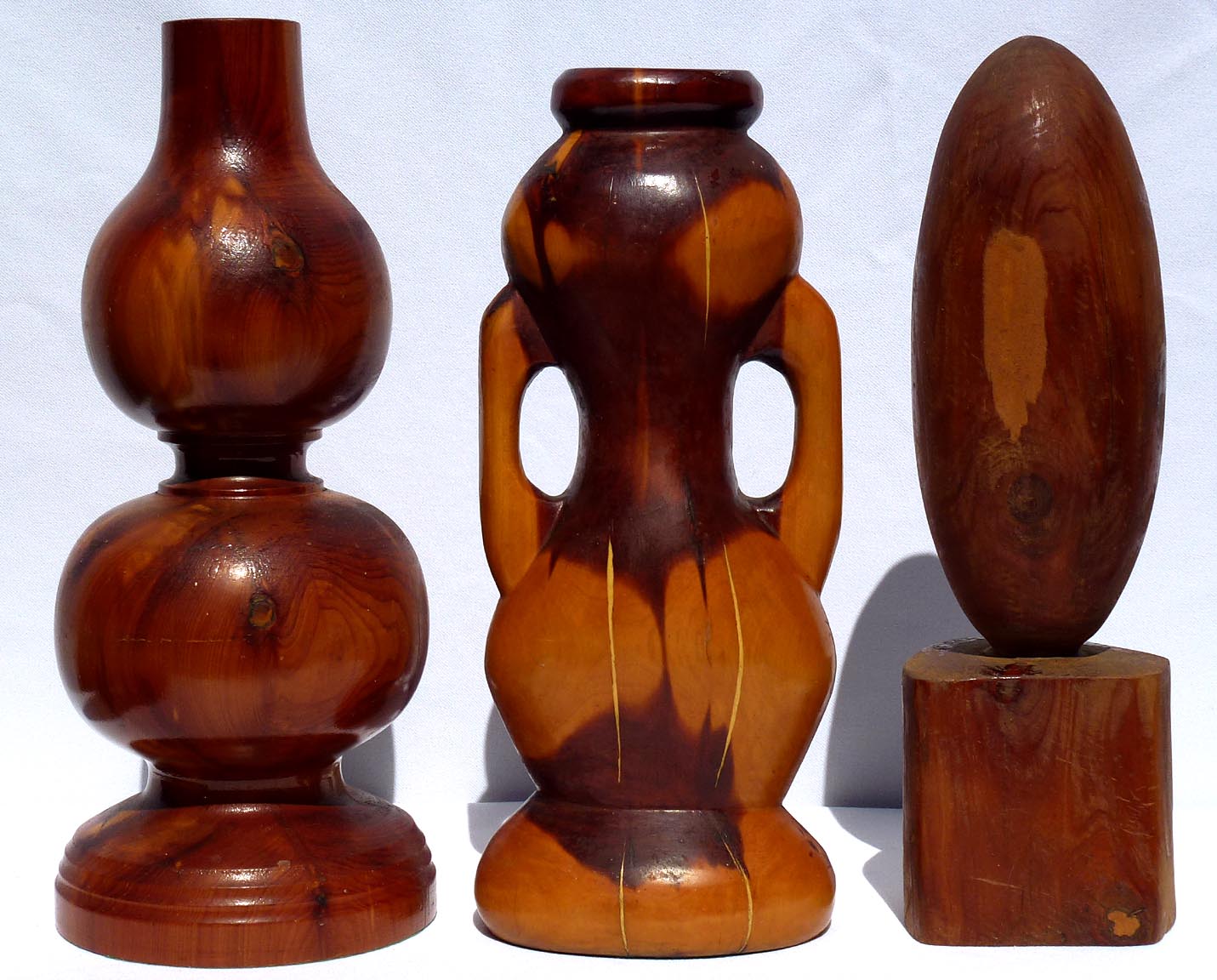 Set of Five Whimsical Cedar Carvings