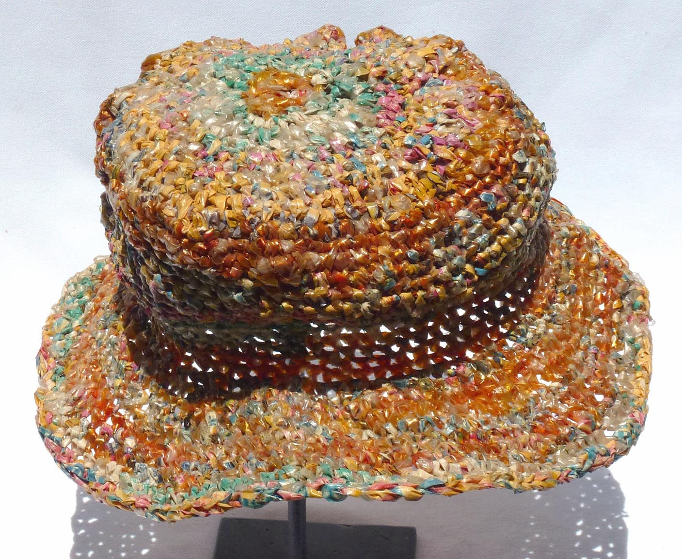 Crocheted plastic bag art