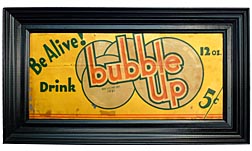 Bubble Up metal sign