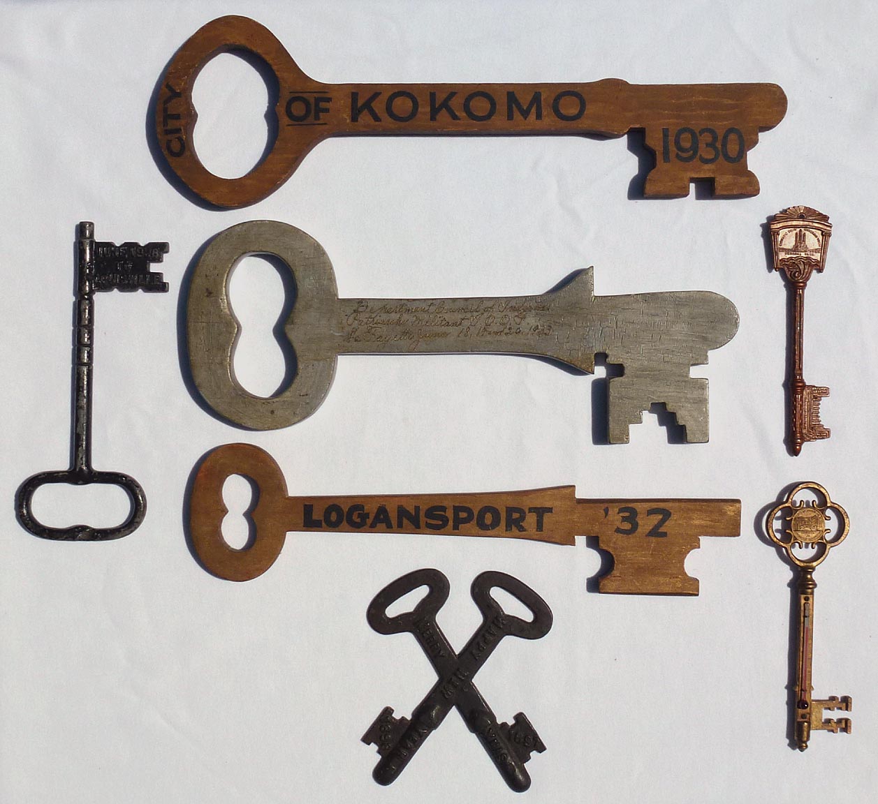 Collection of large ceremonial keys