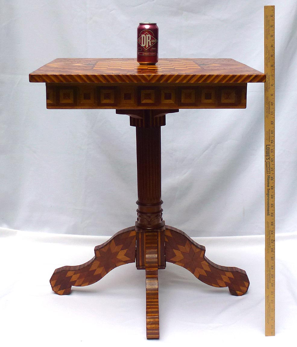 Marquetry game table