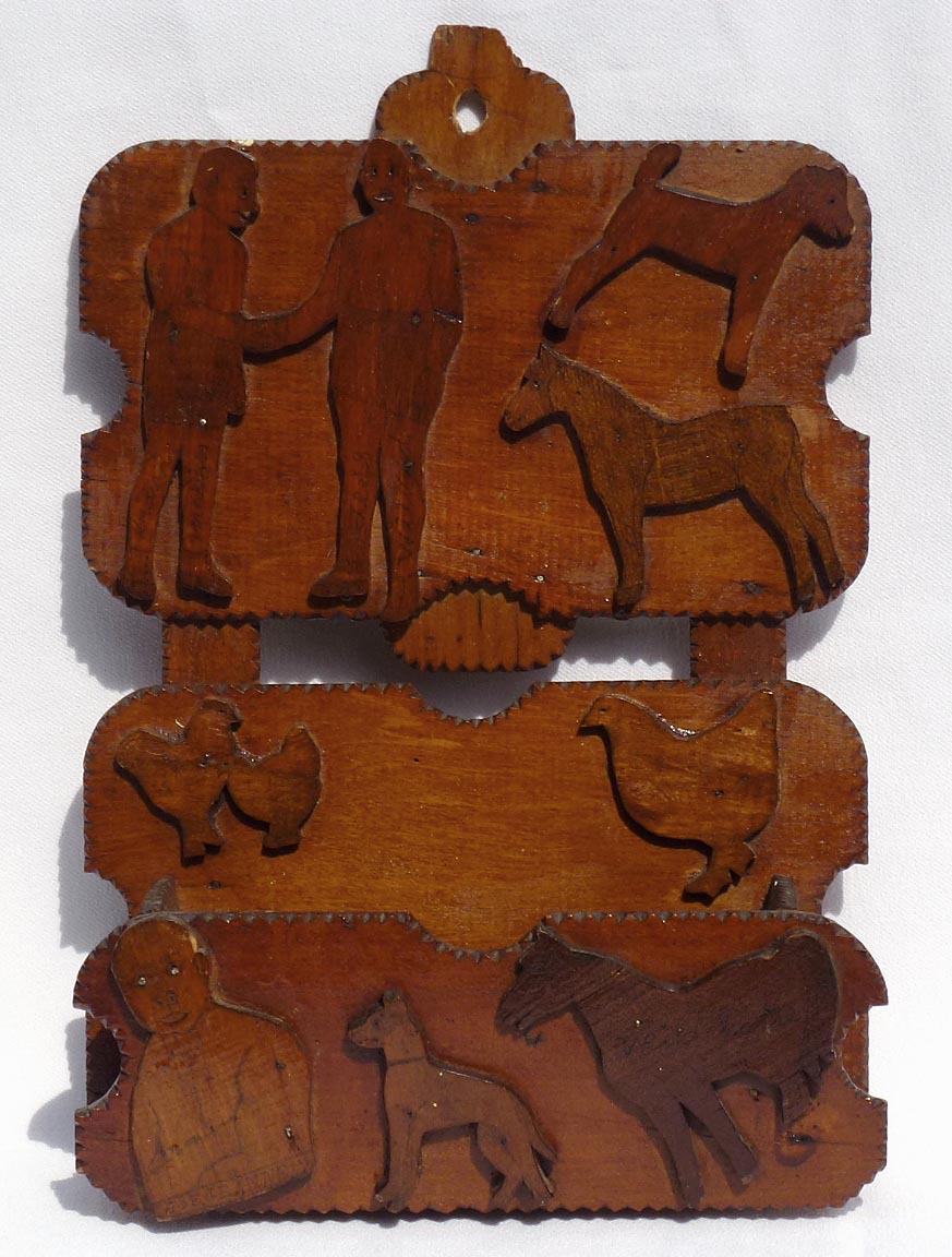 Wall pocket decorated with people, animals