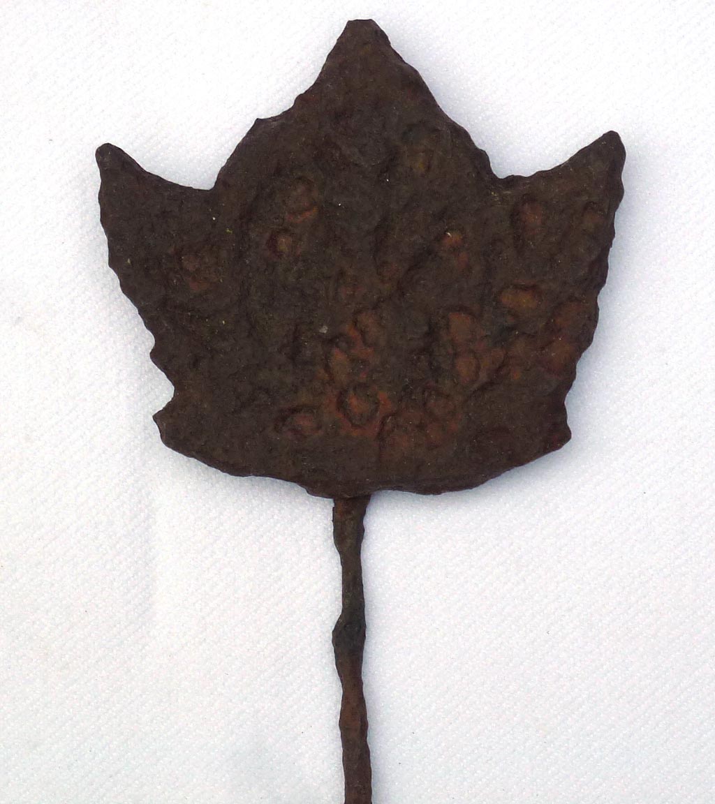 19th c. hand forged iron maple leaf