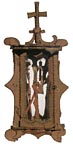 Tramp art crucifix shrine