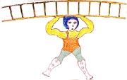 Woman with ladder