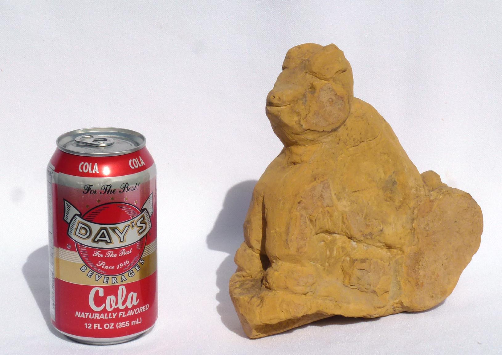 Brick end of day carving dog