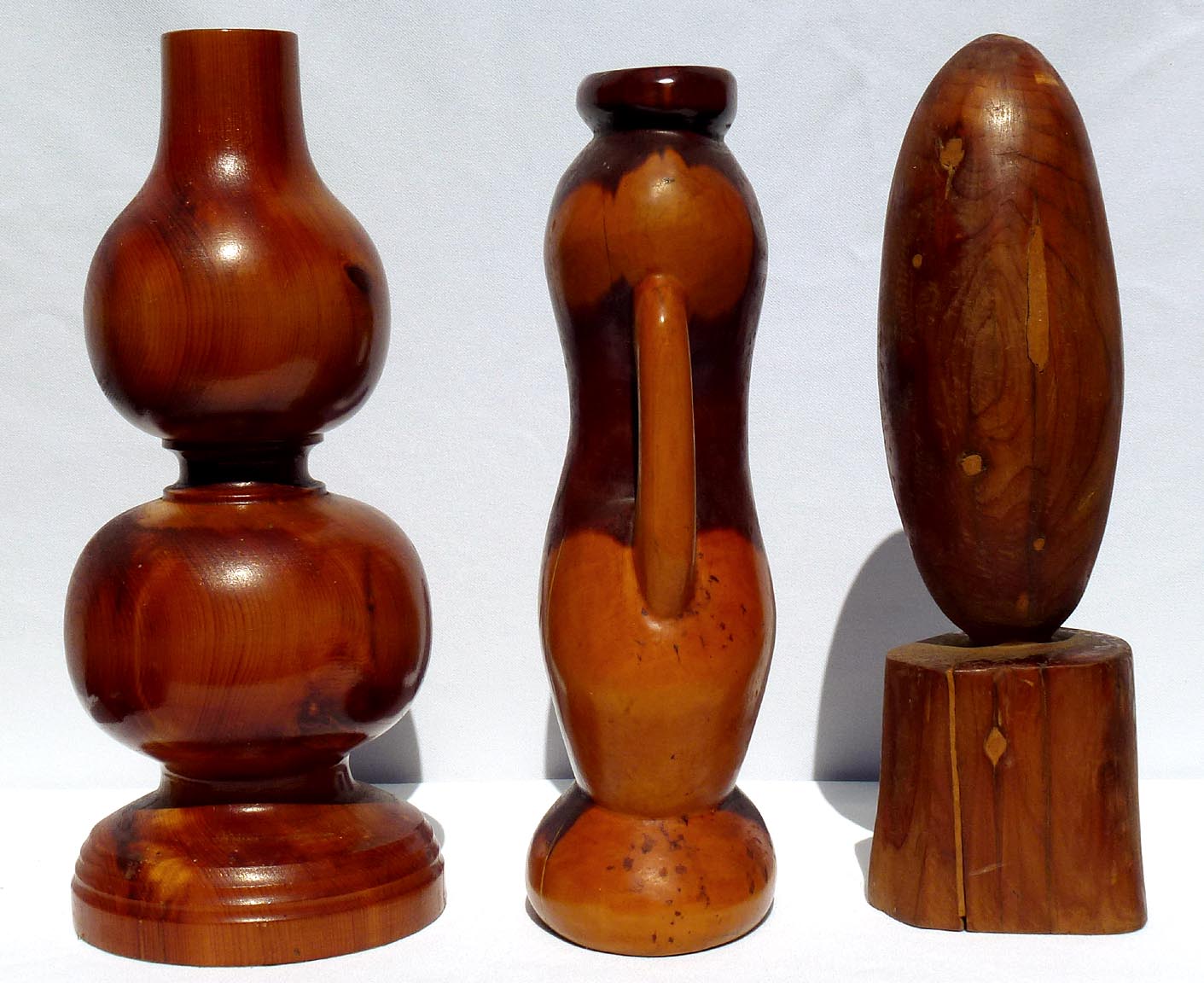 Set of Five Whimsical Cedar Carvings