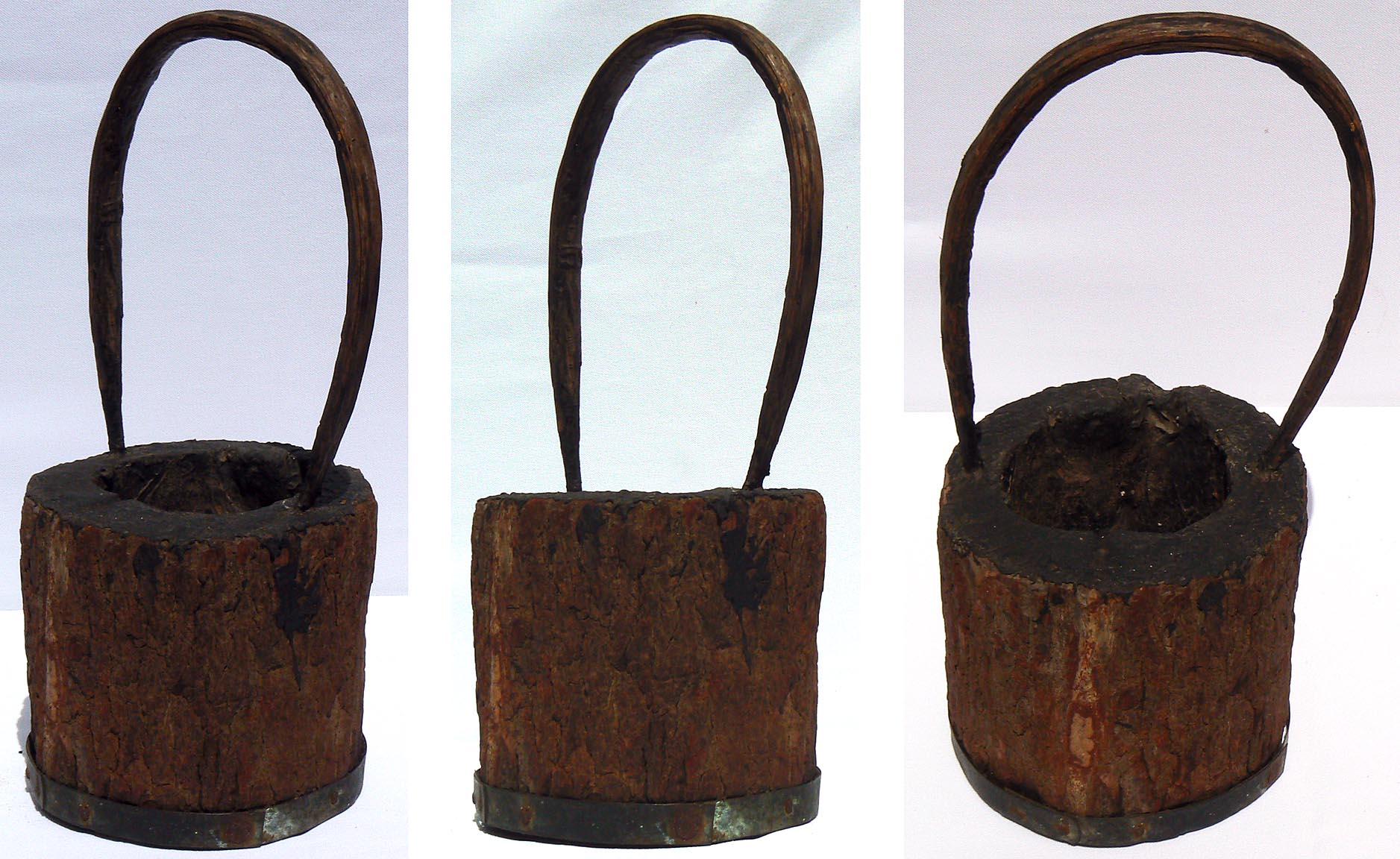Primitive Bucket Hand Made from a Hollow Log
