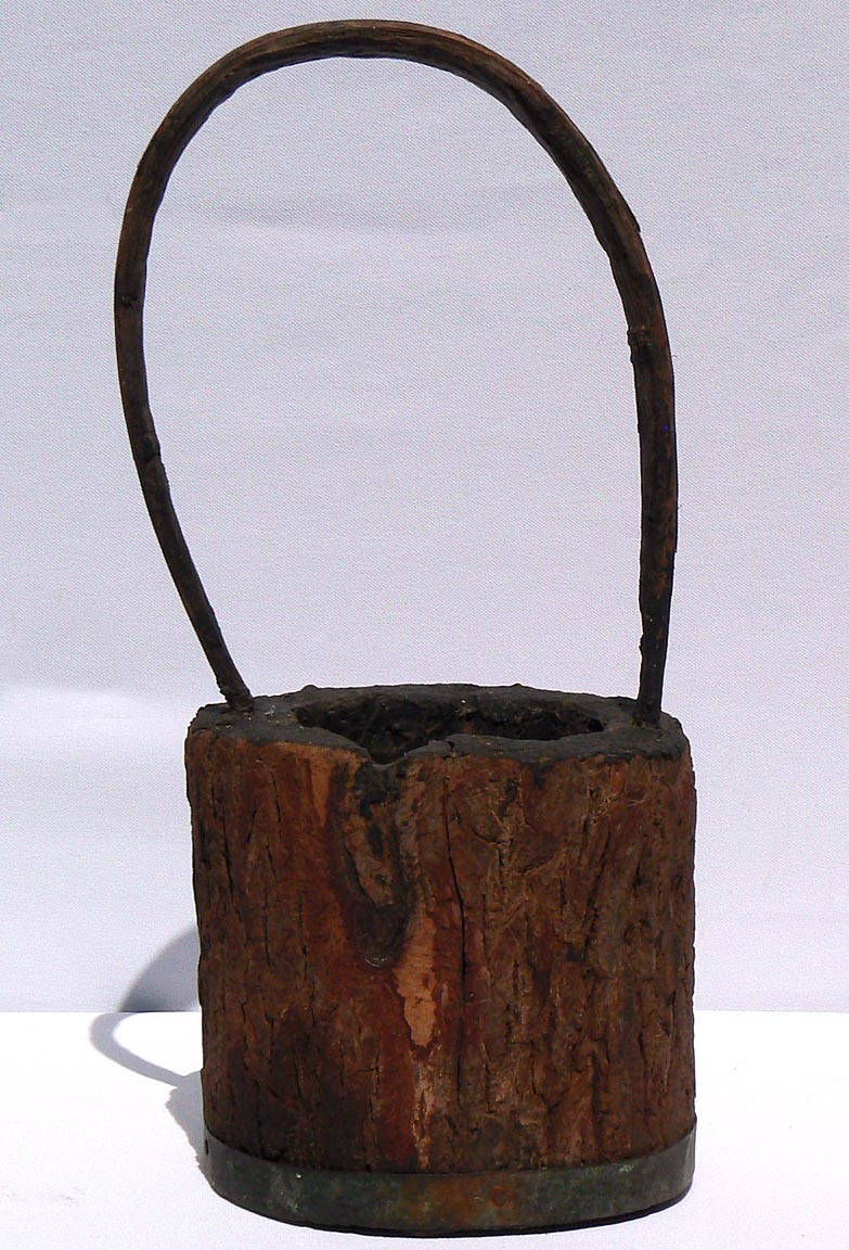 Primitive Bucket Hand Made from a Hollow Log