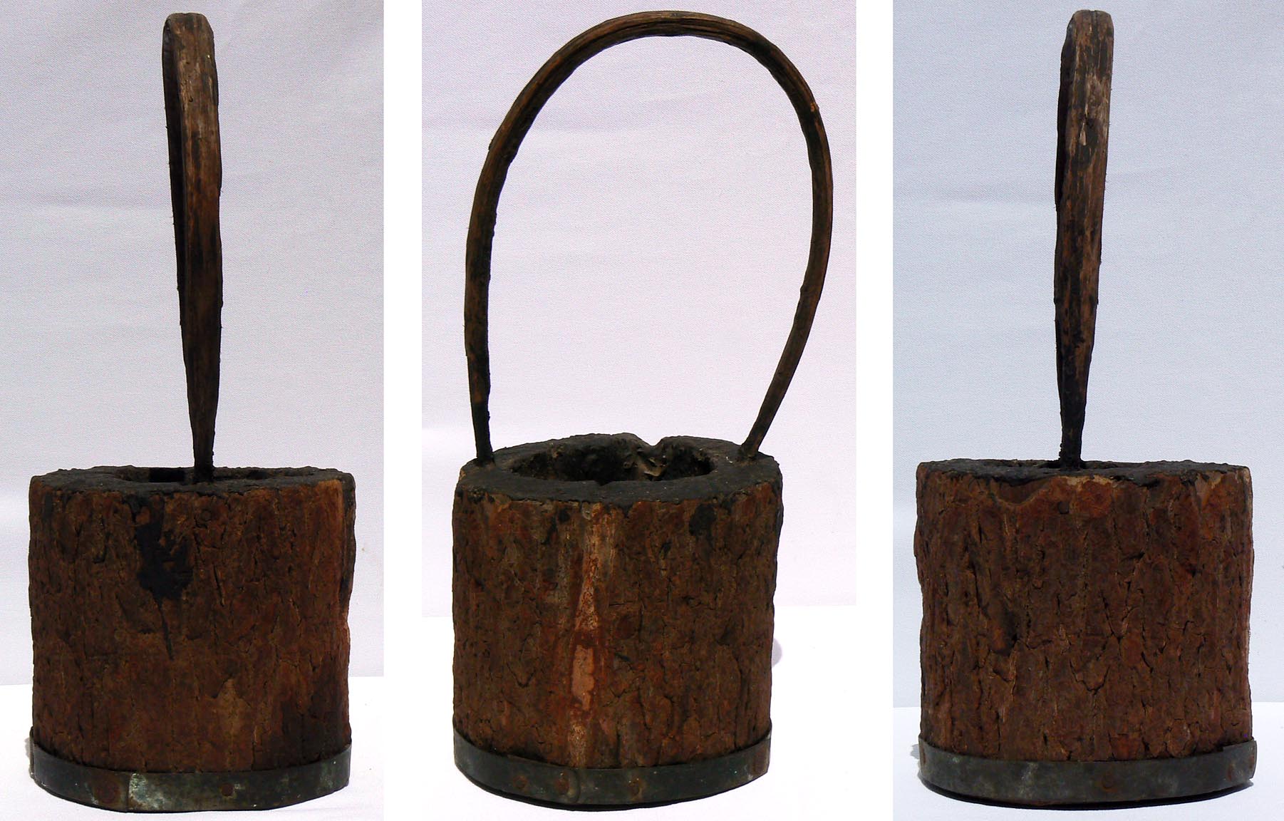 Primitive Bucket Hand Made from a Hollow Log