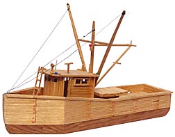 Matchstick fishing boat model