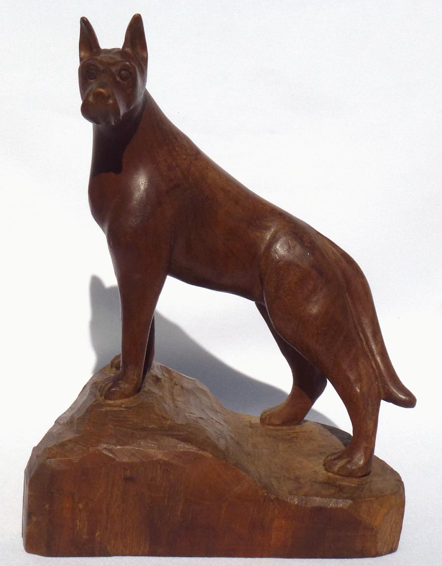 Dog carving