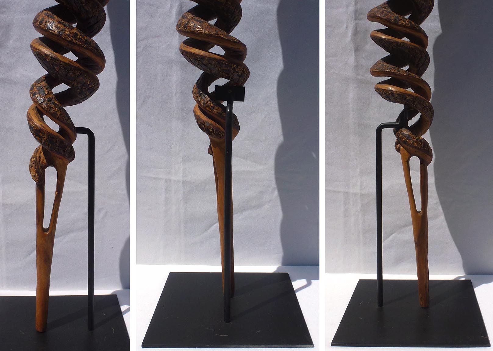Carved double snake cane