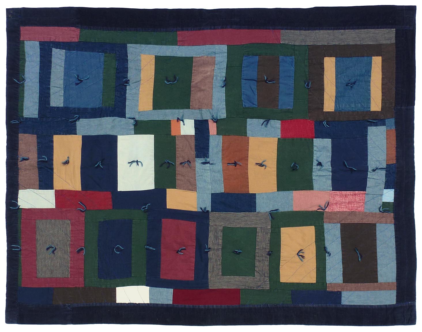 Folky strip quilt
