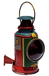 Painted railroad lamp
