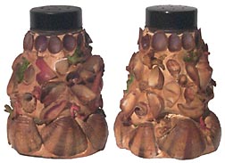 Shell decorated salt and pepper shakers