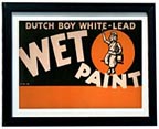 Dutch Boy wet paint sign