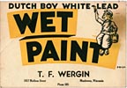 Dutch Boy wet paint sign