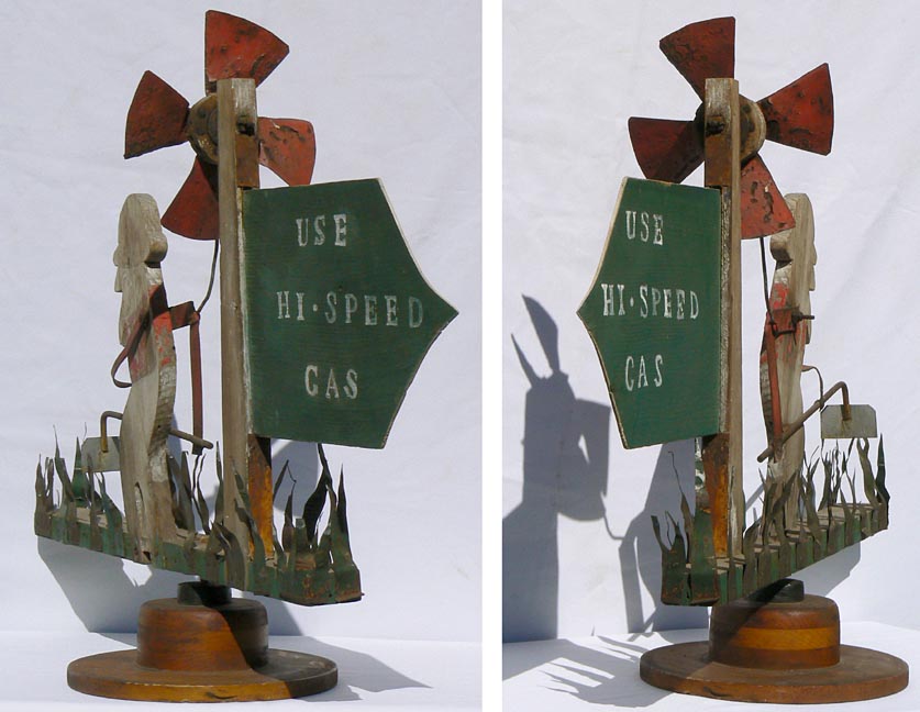 Nice Folky Gardener whirligig from Maine. Made 1940s.  